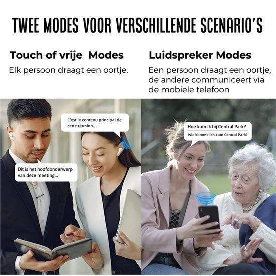 Shine Translation Computer - Appareil de traduction vocale - Ecouteurs sans fil blancs - Ecouteurs avec fonction de traduction - Bluetooth 5.0 - 127 langues et 97% de précision - Batterie de 24 heures