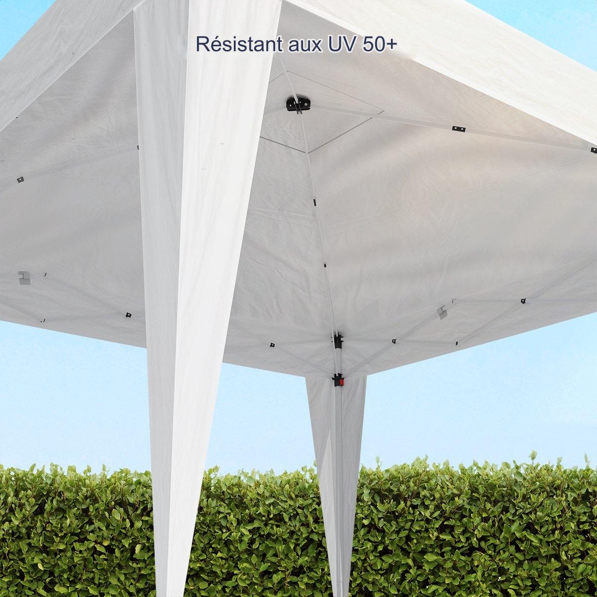 Tonnelle de jardin - LifeGoods - 3x3 m - Pliable - Imperméable - Avec sac de transport - Blanc