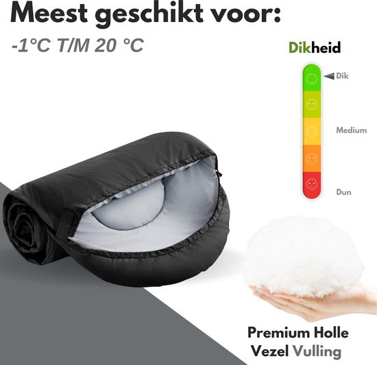 Vertrex Peak Comfort Mummy Sleeping Bag Extra Warm - Sacs de couchage adultes - Camping - Black