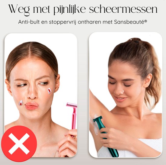 Tondeuse bikini 4 en 1 - Sansbeauté® - Visage - Aisselles - Jambes - Maillot - Tondeuse à sourcils - Epilation visage femmes - Zone intime - Ladyshaves Bikini - Epilateur électrique