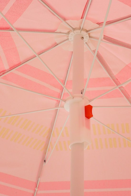 Parasol de plage Mica Decorations Stripe - H 180 x Ø 160 cm - Rose pâle