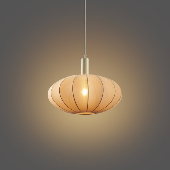 QAZQA bida - Suspension Japandi - 1 source lumineuse - Ø 42 cm - Beige - Salon | Chambre | Cuisine