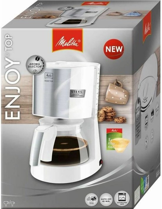 Cafetière Melitta Enjoy II Top 1000 W, blanche