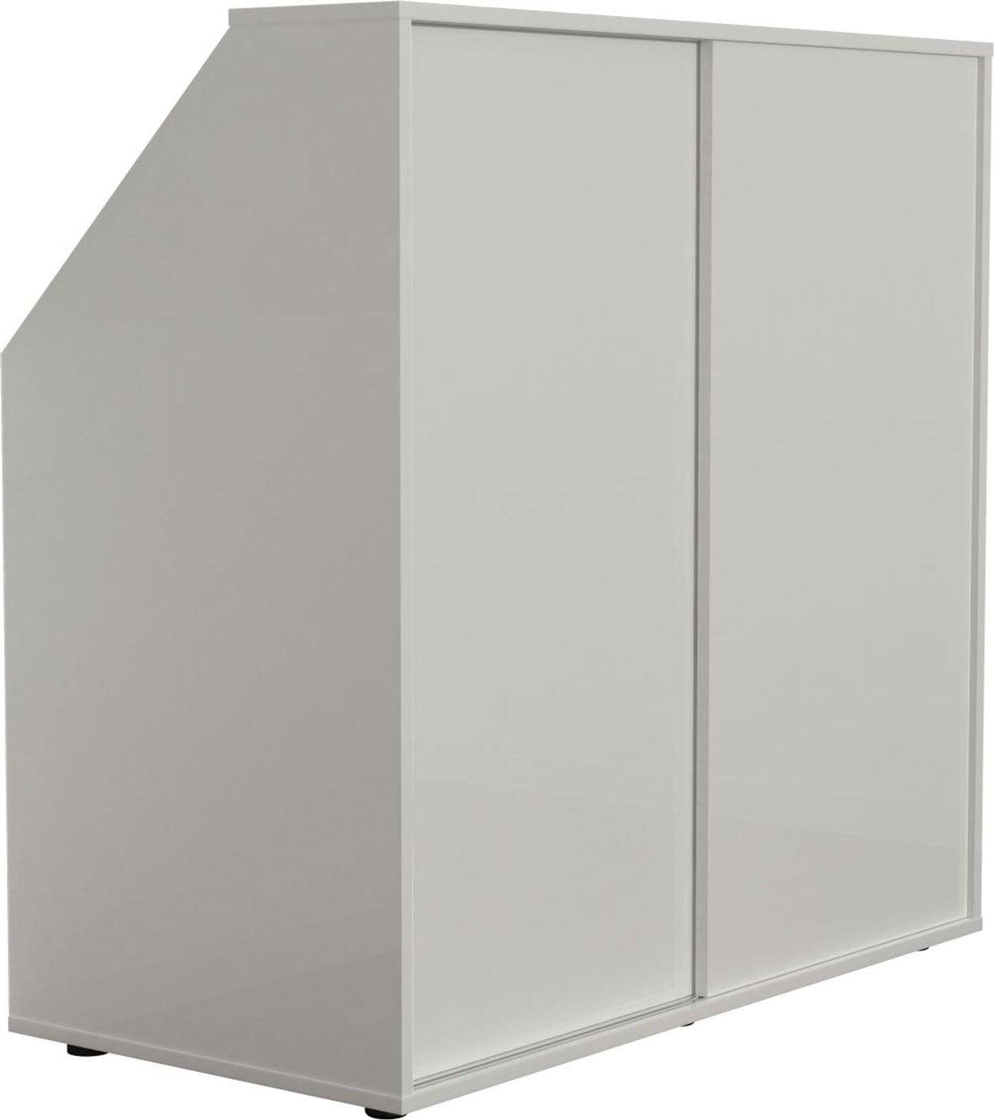 VDD armoire murale inclinée armoire - blanc - 100x100x50 cm - portes coulissantes - étagères et tringle à vêtements