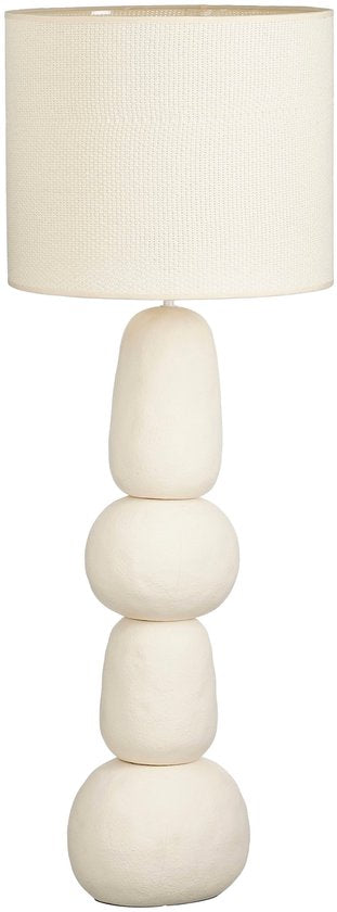 Mica Decorations Menko Lampadaire de salon - Lampe décorative avec abat-jour - Lampe de bureau, lampes de table, salon - 105 x ⌀38 cm - 60 W E27 IP20 - Crème