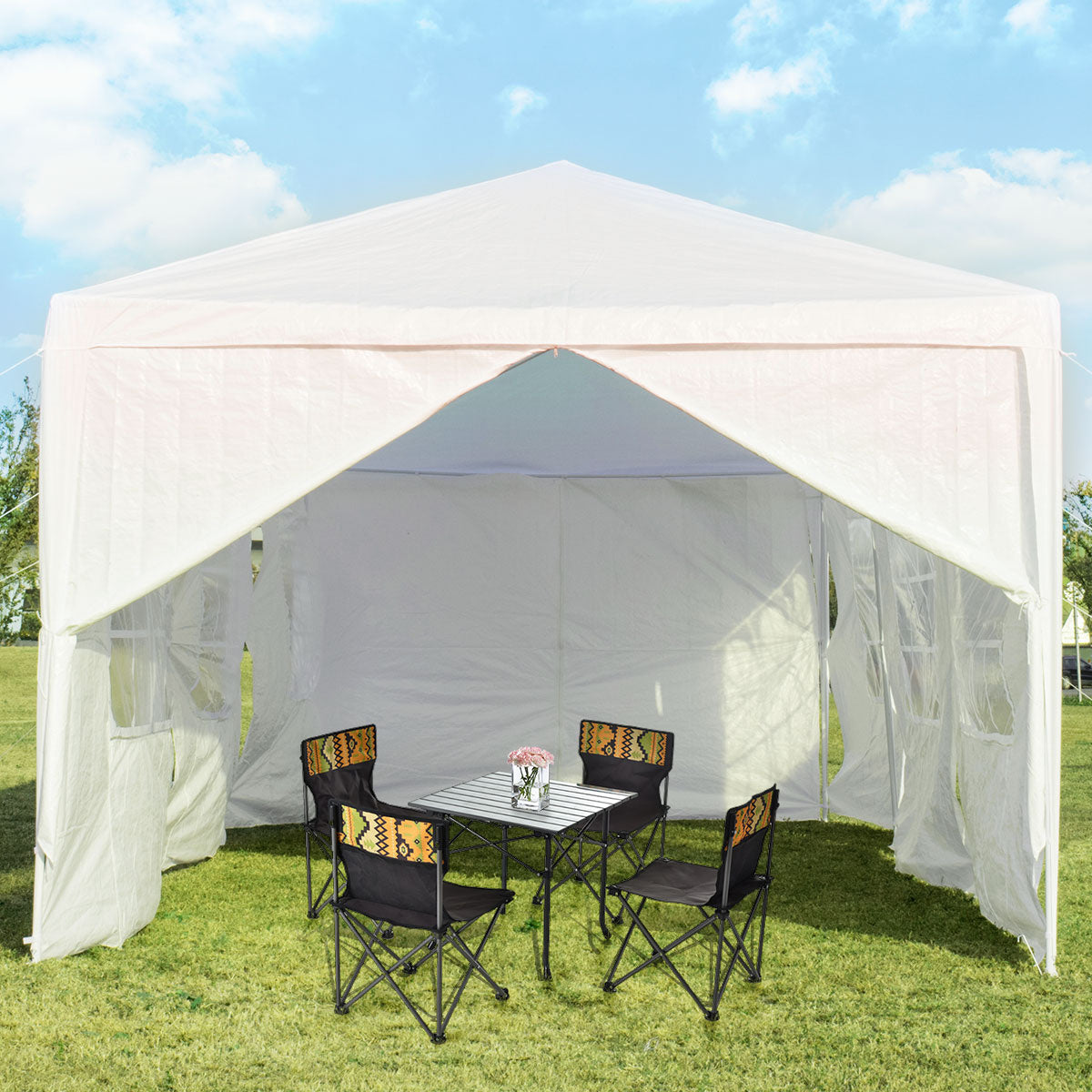 Coast Pavillon de jardin 3x9m Tente de fête Tente de jardin Protection UV blanc