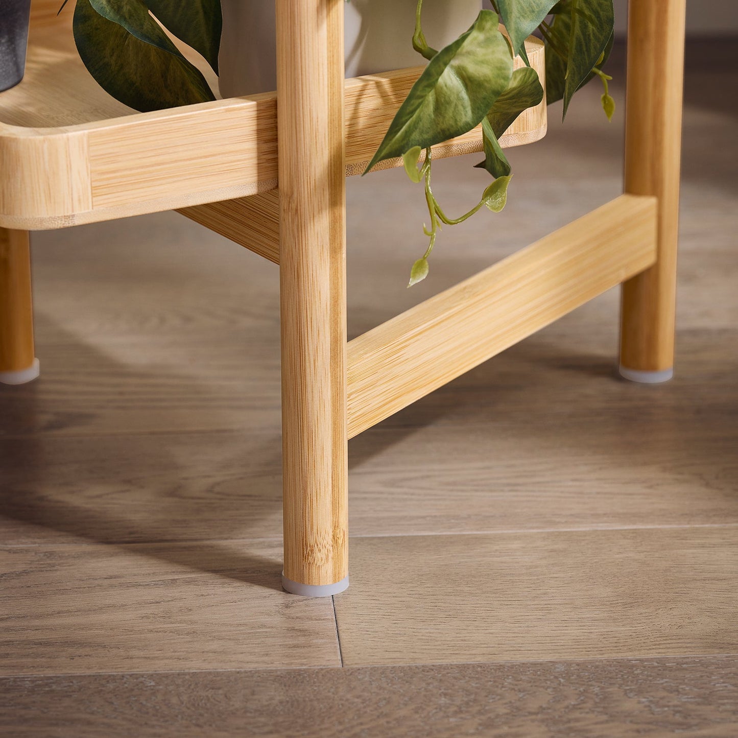 SoBuy STR12-N Support à plantes en bois à 3 étages - bambou naturel, 31 x 78 x 27 cm, pour 3 pots