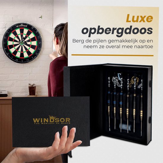 WINDSOR® Cavalier 3 Darts Set - Incl. boîte de rangement, fléchettes