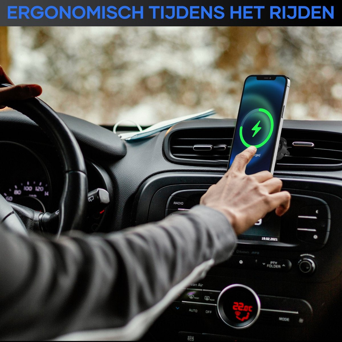 MW® MagSafe Autohouder - GSM Houder Auto - Voor iPhone 12, 13 & 14 - Magnetische Telefoonhouder Auto - MagSafe Autolader - Telefoonhouders Auto Magnetisch