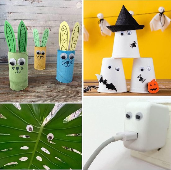 Yeux mobiles Faas - 750 pièces - Yeux autocollants pour loisirs créatifs - Bricolage pour enfants - Différentes tailles