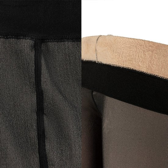 Collant polaire - Noir nude - Taille L/XL - Collant thermique couleur chair - Anti-mailles filées - Legging polaire pour femme