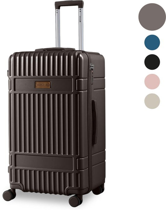 SKYCASES Valise de voyage à coffre - Classic Heritage - Valise extra-large - 110L - Serrure TSA - Trolley léger - 78x44x36 cm - Valise à roulettes à coffre - Roues pivotantes - Marron