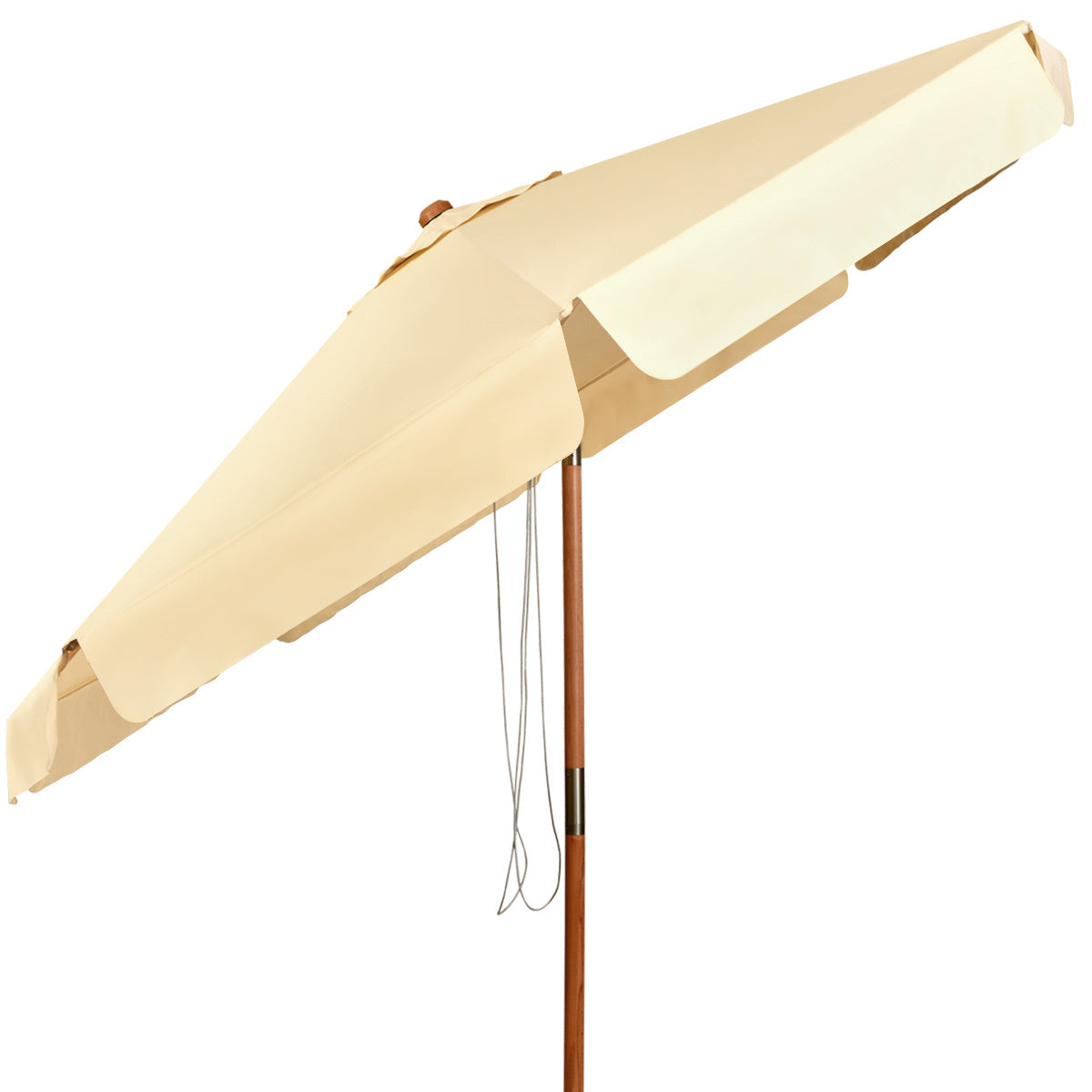 Coast parasol de jardin - inclinable - étanche - avec protection uv - bois - 3m - beige