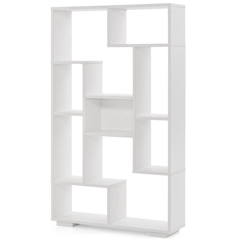 Coast Bookshelf - Bois massif - 2 kits anti-basculement inclus - 70 x 20 x 119 cm - Blanc