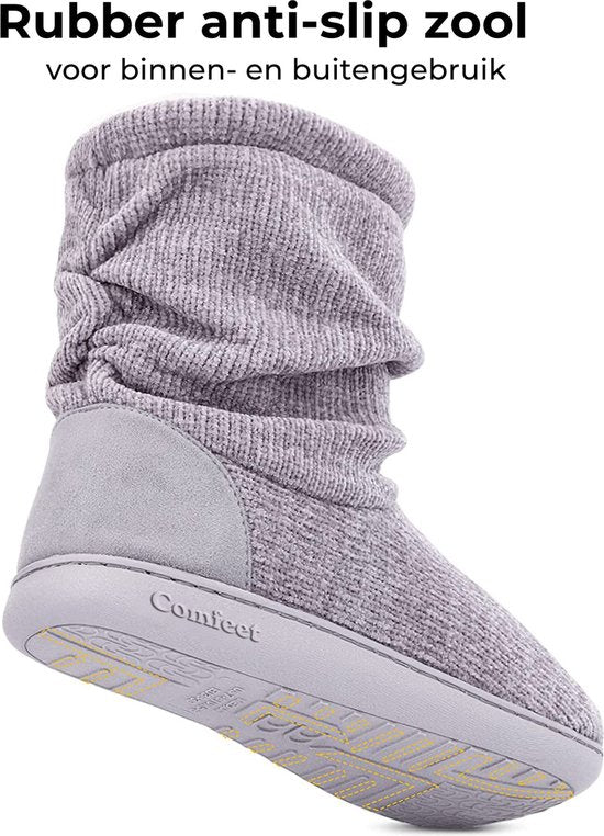 Chaussons Dames - Chaussons - Taille 40/41 - Gris - Antidérapant - Comfeet