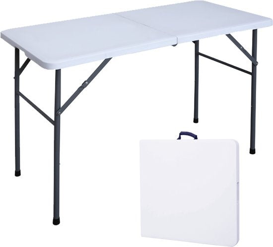 Goliving - Table pliante d'extérieur résistante - 122 x 60 x 74 cm - Blanc