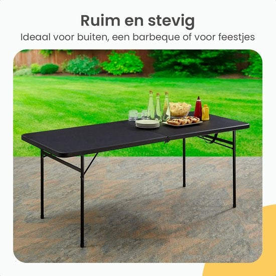 Table pliante - Goliving - Table de camping - Table pliante d'extérieur - Résiste aux intempéries - 122 x 60 x 74 cm - Noir