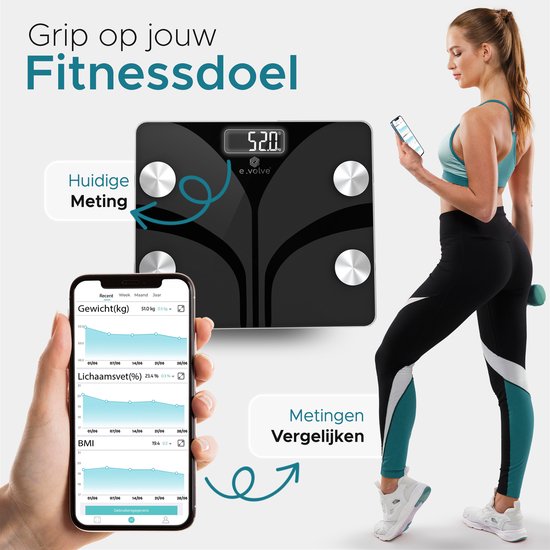 e.volve Scales Pèse-personne numérique - Noir - EV01578