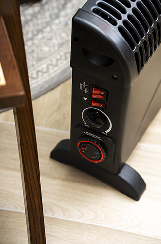 Convecteur Électrique Mesko - Thermostat Réglable & Minuterie 24H - Noir
