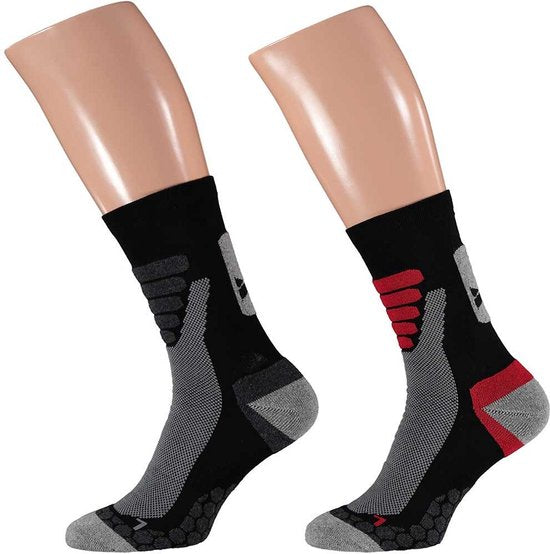 Chaussettes de randonnée Xtreme toutes saisons, lot de 2, noir et rouge - Chaussettes - 42-45