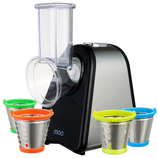 MOA Coupe légumes - Saladier - Multifonctionnel - Râpe électrique - Robot ménager - Hachoir - SM903