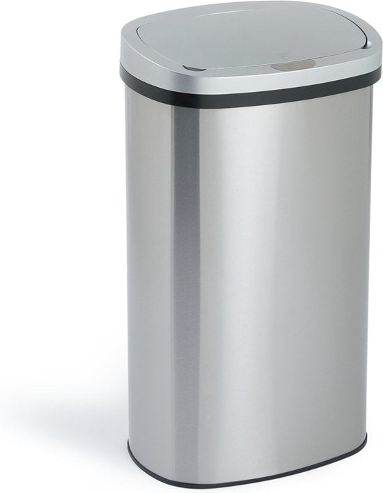 Umuzi Poubelle de nettoyage one touch 58L - argenté