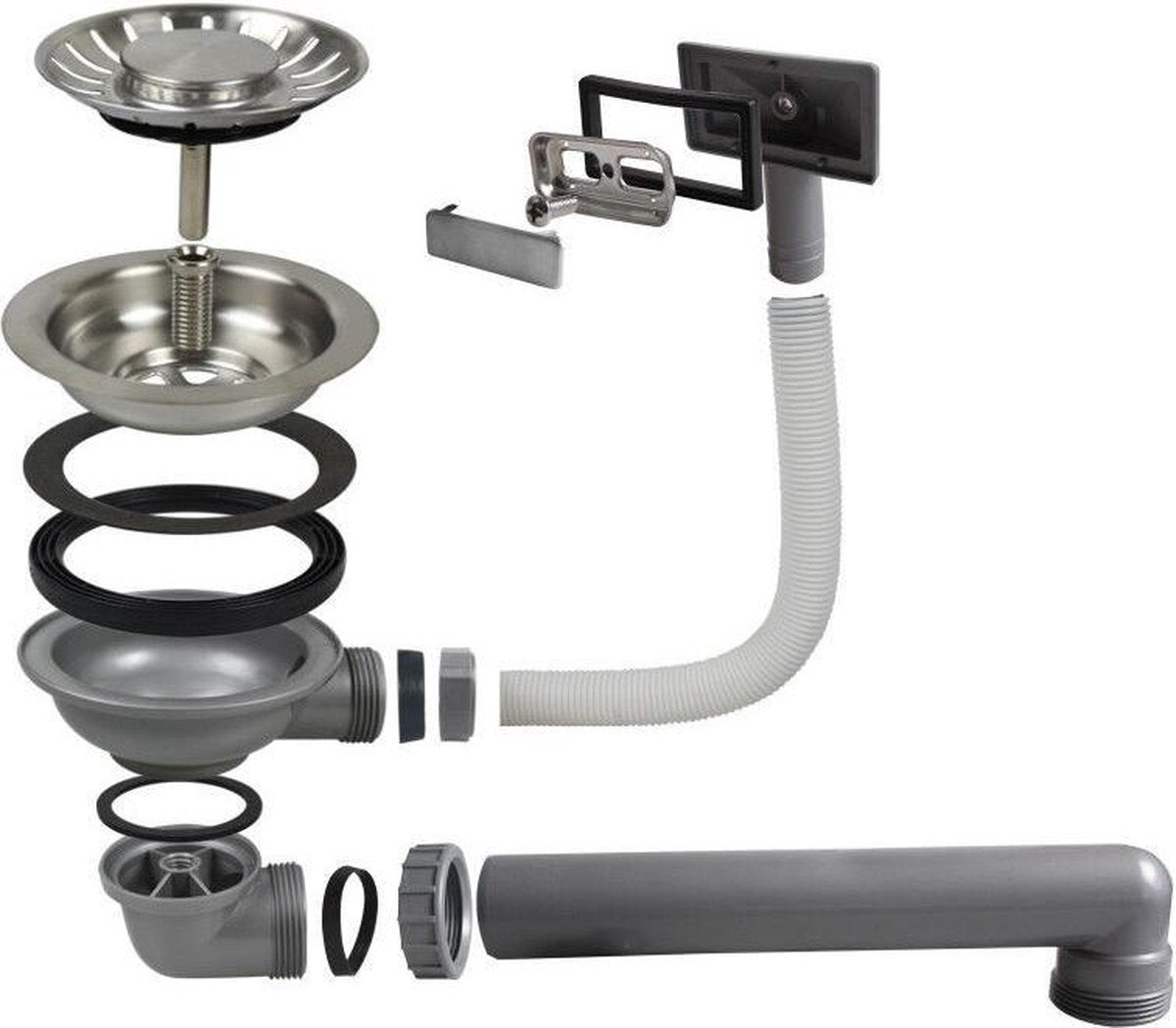 Mizzo Linea Dubbele Spoelbak 40-40X40CM - Wasbak Keuken - Onderbouw / Vlakbouw / Inbouw - RVS Gootsteen 1.2mm dik