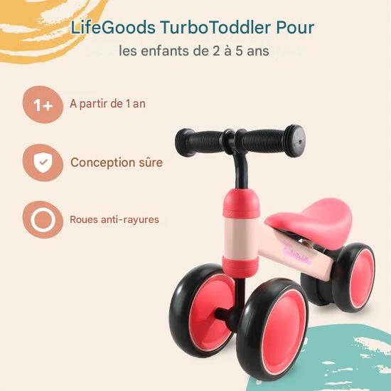 LifeGoods Vélo enfant - Jouets à partir de 1 an - Garçons et filles - Scooter pour enfants - Rose