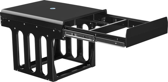 tectake® Collecteur de déchets - Poubelle encastrée - Séparation multiple des déchets - Solution de rangement efficace pour la cuisine et le bureau - Poubelle triple avec rails télescopiques - 2x 8L + 1x 15L