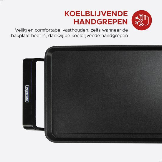 Plaque de cuisson Bourgini Grill XXL - Plaque de cuisson - Appareil à griller - 90 x 24 cm - Teppanyaki - 8 à 10 personnes - Revêtement antiadhésif - 2200 W