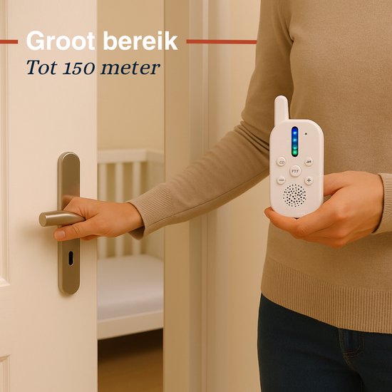 Babyphone audio DECT Grundig - Babyphone d'une portée de 150 m - Unité parents et unité bébé - avec indicateur sonore à LED et fonction interphone - Accessoires pour chambre de bébé - Blanc