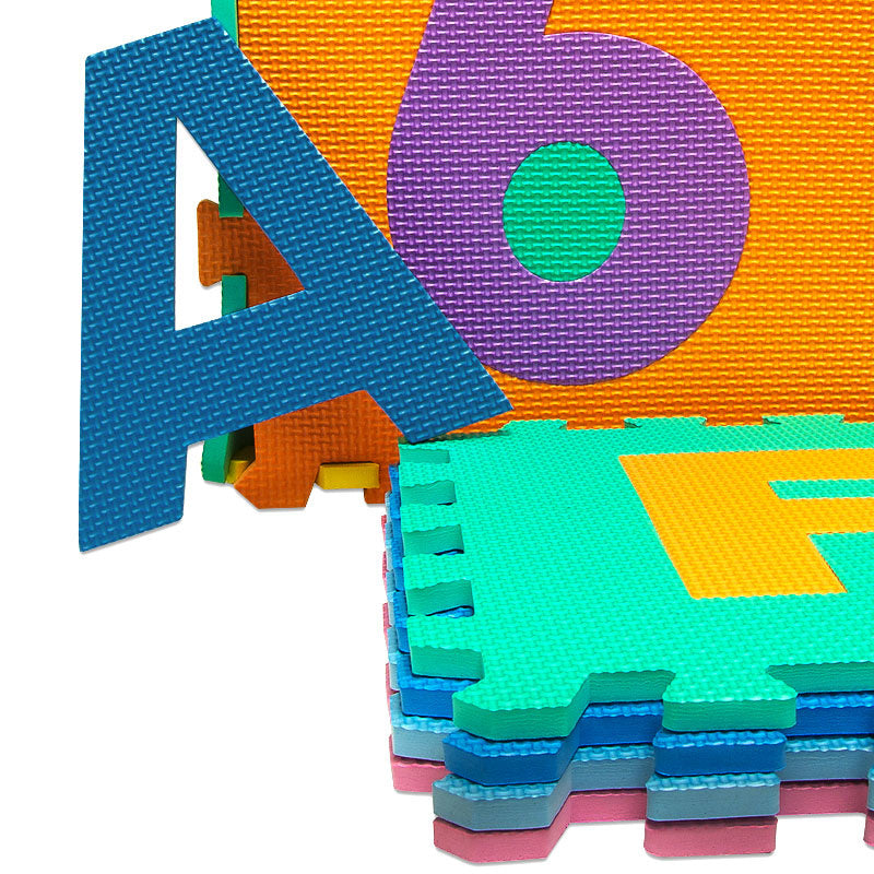 Tapis de Jeu - Merkloos - Puzzle en Mousse Alphabet et Chiffres 86 pièces 36 Dalles - 30x30cm - Bébé Enfant Bas âge