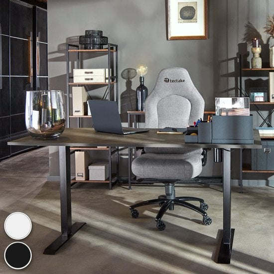 tectake® - bureau assis-debout électrique - châssis Piotr noir - réglable - fonction mémoire - 402999