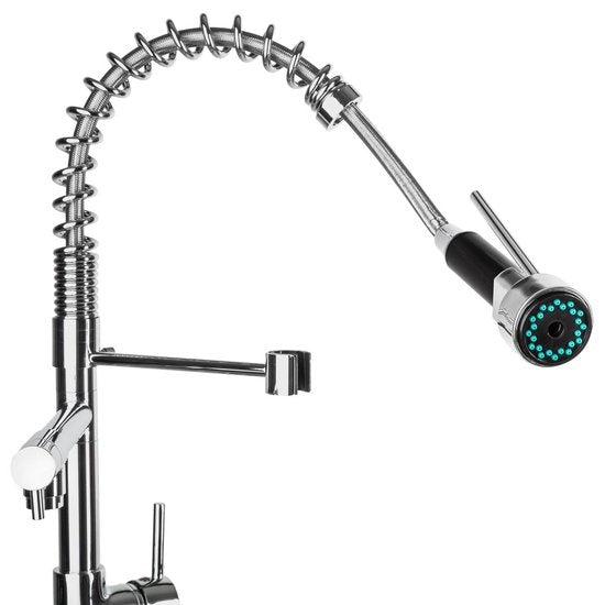 Robinet de cuisine - TecTake - Douchette Pivotante 360° - 2 Robinets - 12 cm de haut