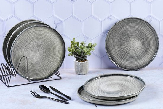 assiette ZEN Ø28cm - 6 pièces - Naturel