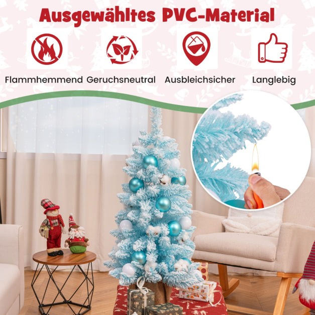 Sapin de Noël Coast - PVC - 136 embouts de branches - 24 boules et 12 boules de coton incluses - 44x90 cm - Bleu