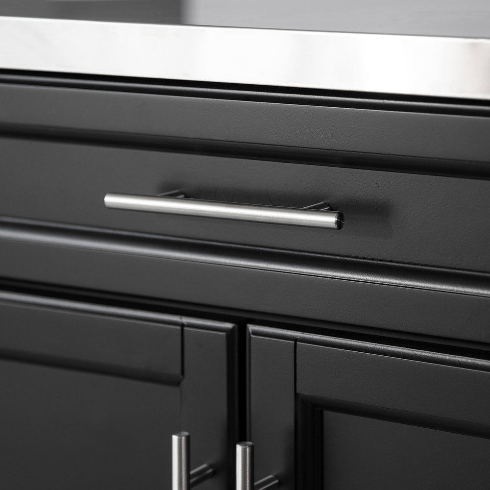 SoBuy Chariot de cuisine avec plan de travail - Avec tiroir et 2 portes - Max. 50KG - 83 x 46 x 90 cm - Noir