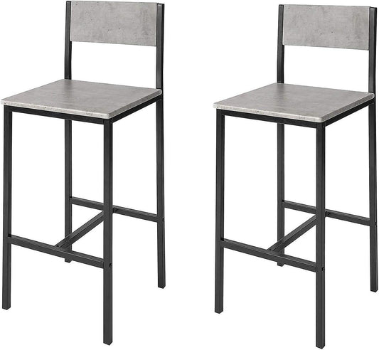 Sobuy Tabourets de bar - 2 fois - Gris - 38x40x95 cm.
