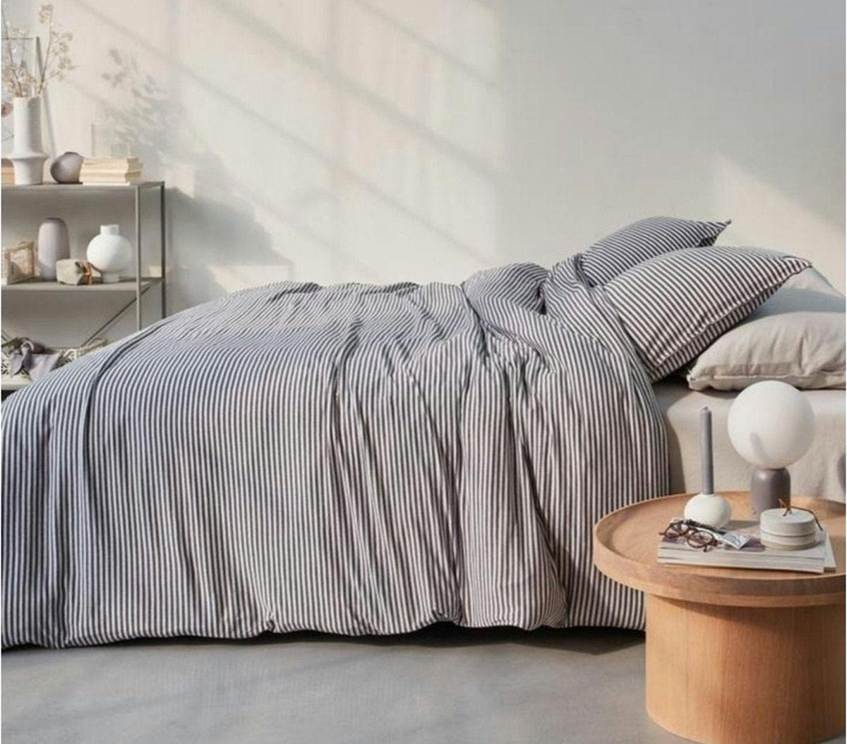 vtwonen - Enveloppe de couette - Comfy - Stripe Grey - 240x200/220