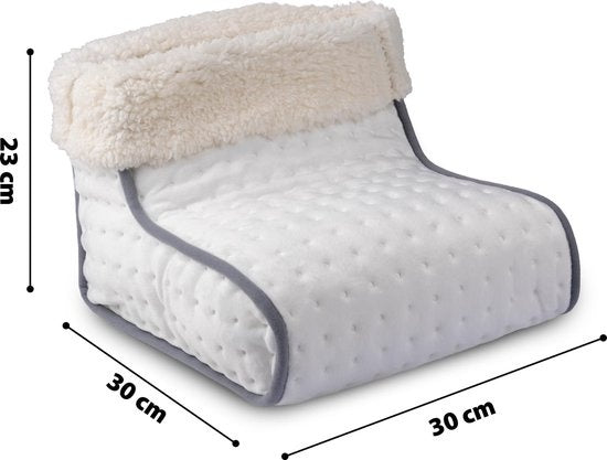 Chauffe-pieds électrique - alpina - Housse intérieure lavable - Protection contre la surchauffe - 3 niveaux - Blanc