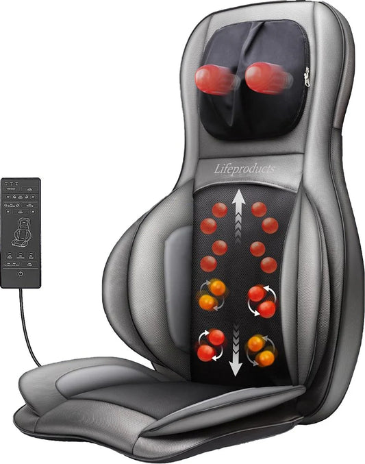 Fauteuil de massage Shiatsu - Lifeproducts - Chauffage infra-rouge - Vibration - Compression d'air - noir