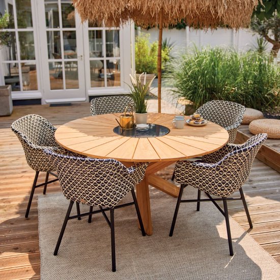 Table de jardin ronde Hartman Provence 150 cm - Teck naturel