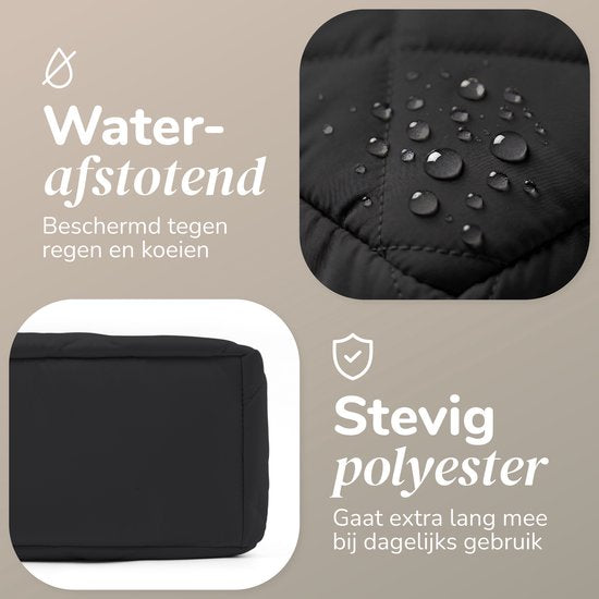 Sac à langer Mommsy – Sac à langer – Mom Bag – Compartiment isotherme – Tissu matelassé – Mommy Bag – Très spacieux – Hydrofuge – Organiseur – Léger – Noir