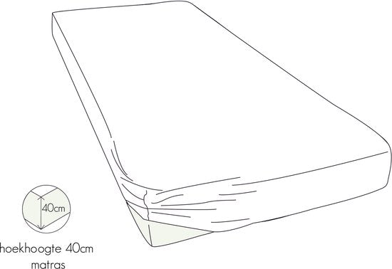 Kayori Shizu Molton - Drap-housse extensible - 90-100 x 200-220 cm - Protège-matelas - Coton biologique - Blanc