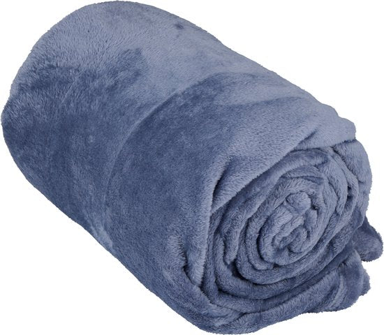 Couverture polaire Arti Casa 150 x 200 cm - Couverture à poser sur le canapé, le lit ou à l'extérieur - Décoration d'intérieur pour le salon et la chambre - Matière ultra-douce - Bleu