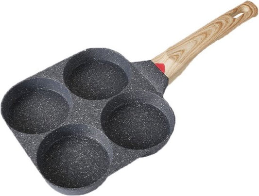 Poêle à crêpes américaine - Poêle à crêpes - Poêle à omelette - 4 compartiments - Diamètre 9 cm - Revêtement antiadhésif