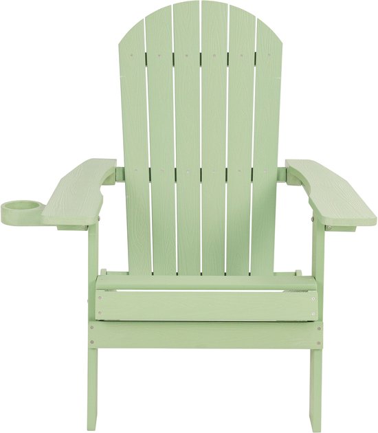 Chaise AXI Claire Adirondack vert pastel – Chaise de jardin en plastique avec accoudoirs – Pliable – Dossier haut – Chaise de jardin – 84,5 x 77 x 95,5 cm – Durable et résistante aux intempéries