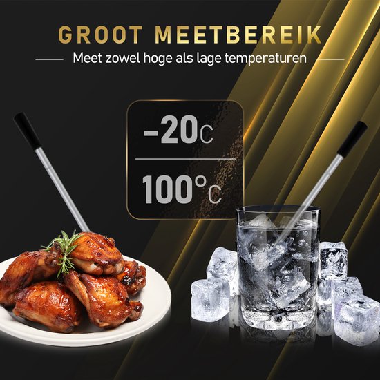 MostEssential Thermomètre à viande intelligent - sans fil - portée de 80 m - autonomie de 36 heures - Bluetooth 5.2 - batterie 2000mAh - édition double sonde
