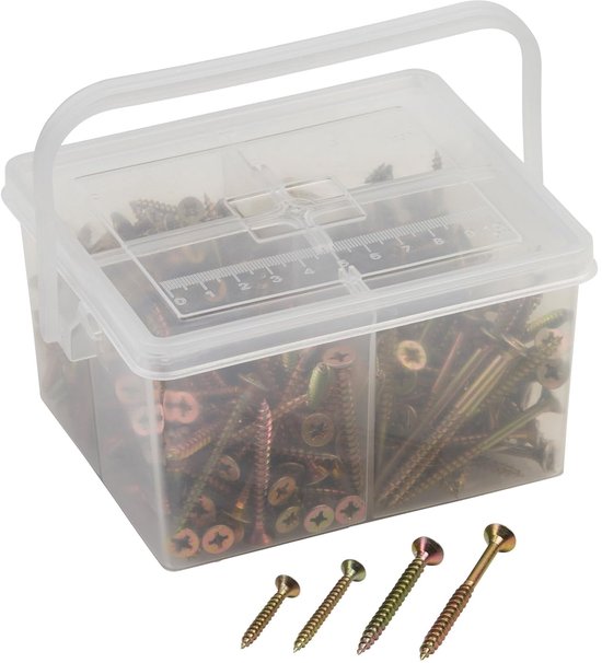 Jeu de vis pour panneaux agglomérés Meister – 380 pièces – coffret assorti pour le bois et les panneaux
