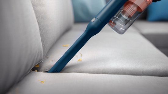Philips Aspirateur-balai avec fonction serpillière XC5141/01 Aqua - Sans fil et sans sac - Suceur avec éclairage LED - Dépoussiéreur - Autonomie de la batterie jusqu'à 60 min - Léger - Bleu